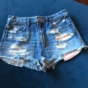 High waisted American jean shorts